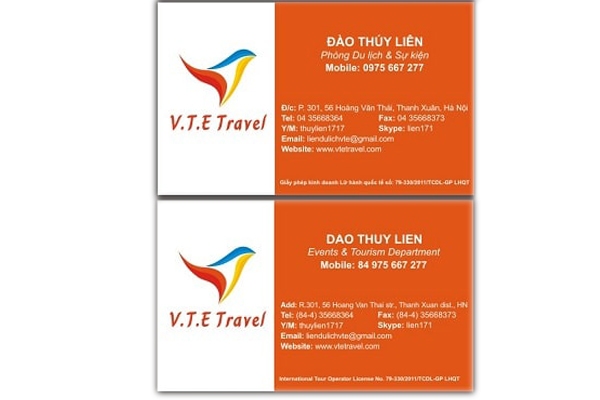 Mẫu card visit song ngữ Việt Anh
