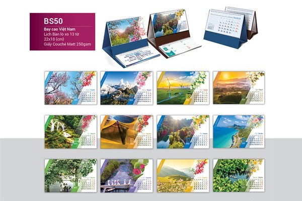 Mẫu lịch bàn chữ a 2021- bay cao Việt Nam