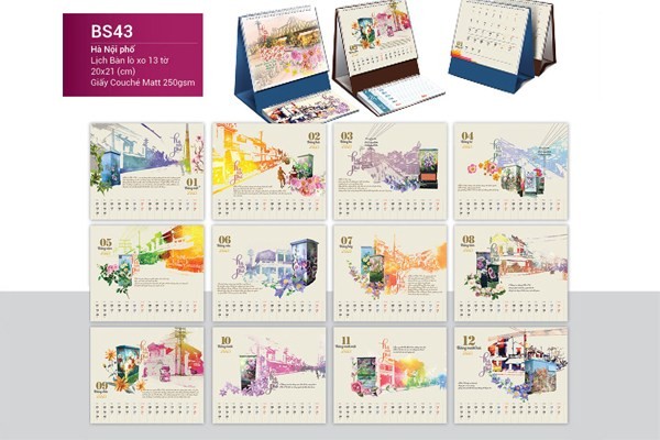 Mẫu lịch bàn 2021 - Hà Nội Phố