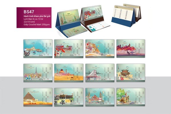 Mẫu lịch 2021 - hành trình khám phá thế giới