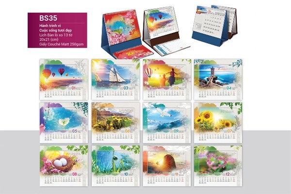 Mẫu lịch để bàn 2021 - Hành trình vì cuộc sống tươi đẹp hơn