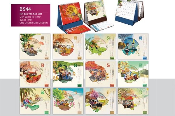 Mẫu lịch để bàn 2021 - Nét đẹp văn hóa Việt
