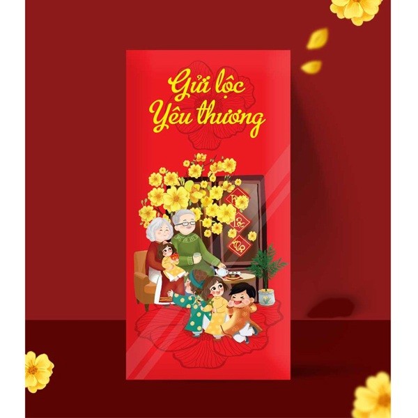 Mẫu bao lì xì Gửi Lộc Yêu Thương