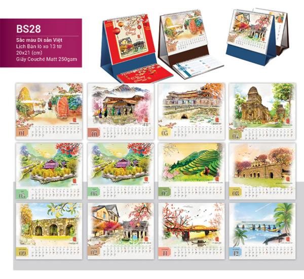 Lịch Tết  2020 để bàn - Sắc màu di sản Việt
