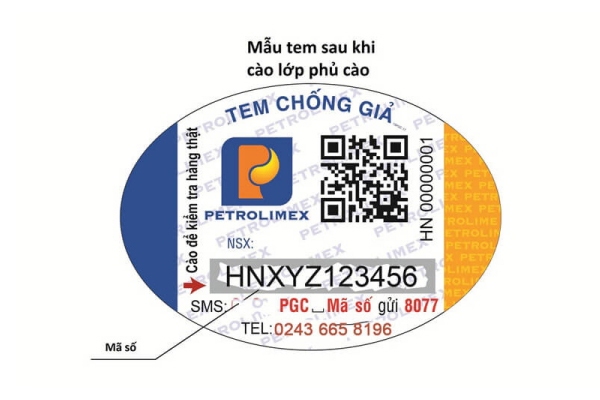 Mẫu tem điện tử SMS của Petrolimex