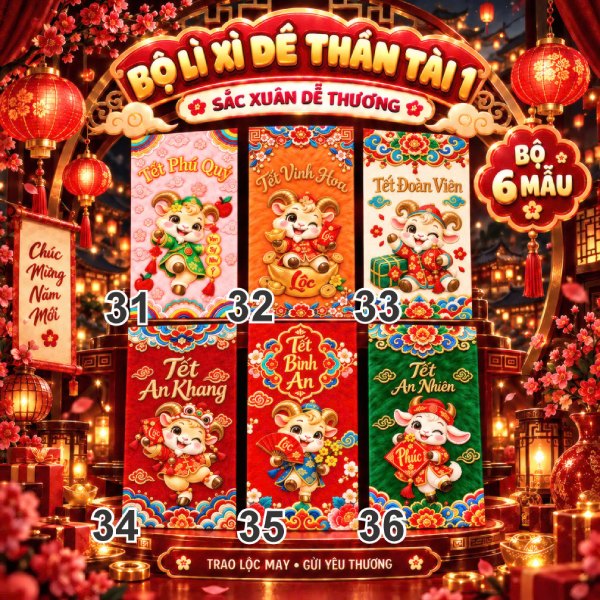 In bao lì xì con dê 2027 đẹp - tạo dấu ấn cho tết Đinh Mùi