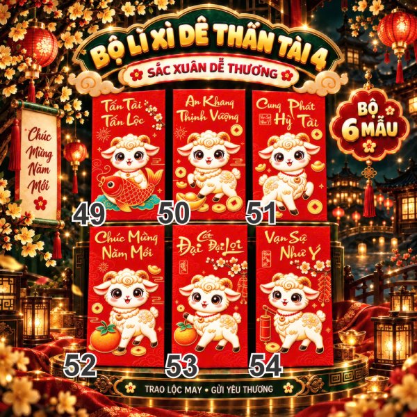 In bao lì xì con dê 2027 đẹp - tạo dấu ấn cho tết Đinh Mùi