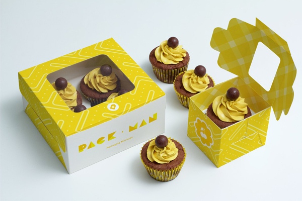 In hộp giấy đựng bánh cupcake