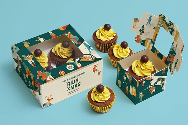 In hộp giấy đựng bánh cupcake