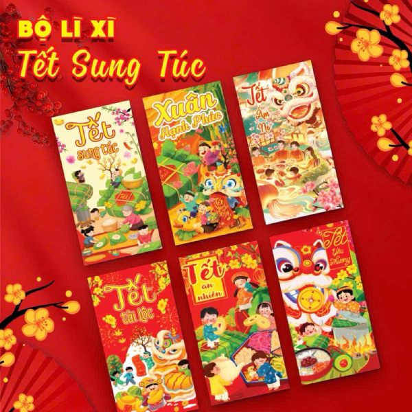 Đặt in bao lì xì sung túc tết 2025 đẹp giá rẻ tại Hà Nội