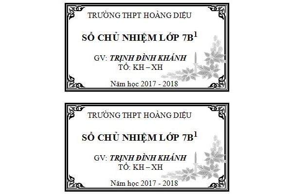 In nhãn vở đen trắng