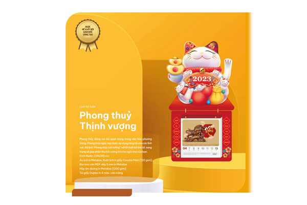 In lịch 52 tuần Phong thủy thịnh vượng