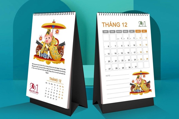 In lịch để bàn 12 con giáp