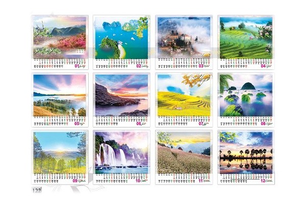 In lịch để bàn Huyền diệu Việt Nam