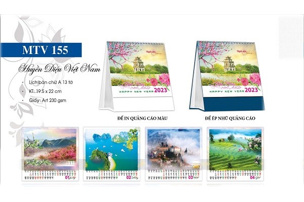 In lịch để bàn Huyền diệu Việt Nam