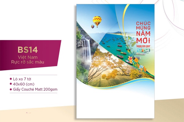 In lịch treo tường Việt Nam rực rỡ sắc màu