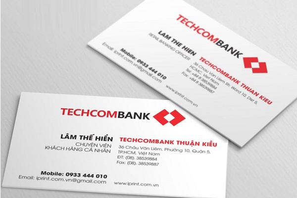 Mẫu name card ngân hàng techcombank