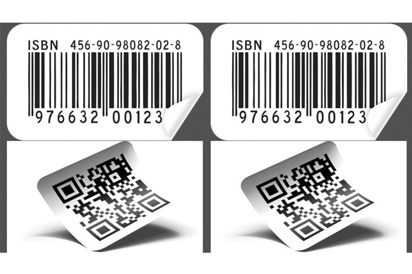Mẫu tem barcode tích hợp QR
