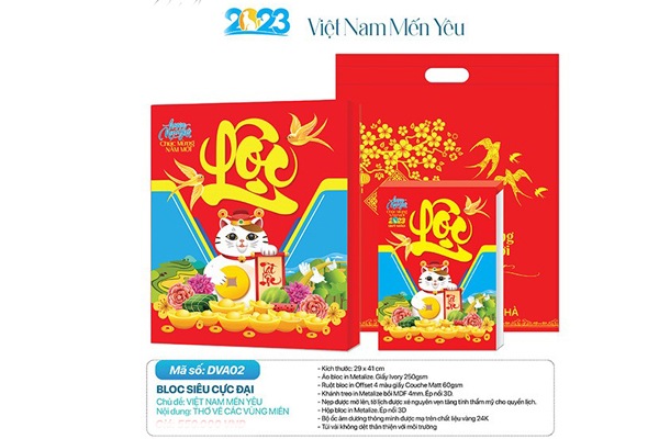 Mẫu lịch bloc 2023 chủ đề Việt Nam Mến Yêu