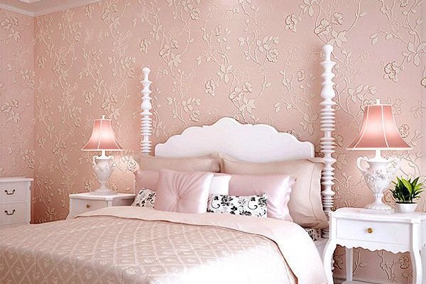 Giấy dán tường màu hồng